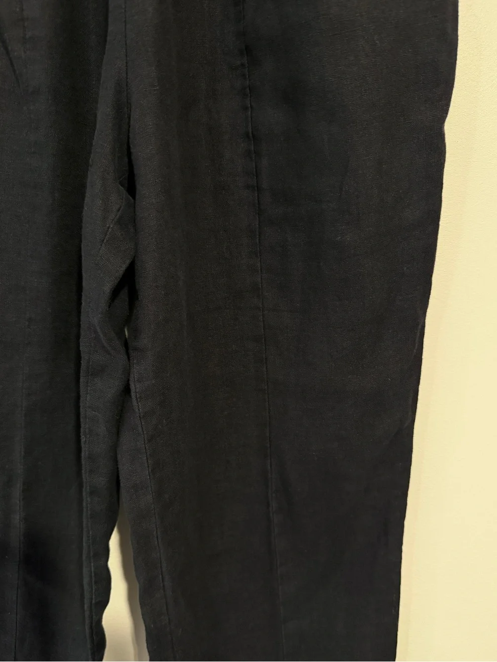 Quince European Linen Tapered Ankle Pant - Size Small - Black